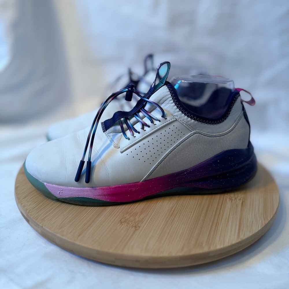Clove Nursing Shoes White Pink Purple Ombre Slip Resistant Womens 10 Mens 8.5